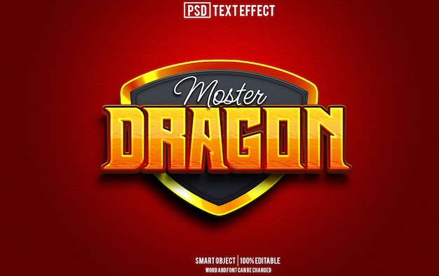dragon text effect font editable typography 3d text