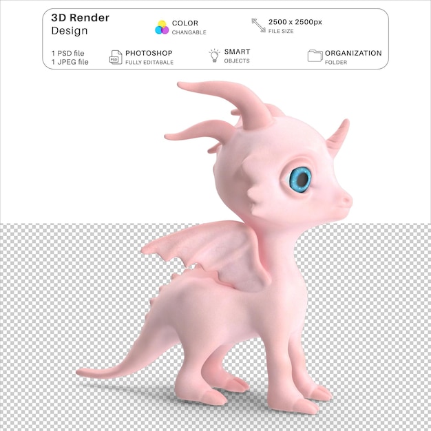 PSD dragon unicorn 3d modeling chinese unicorn