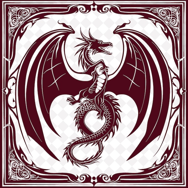 PSD a dragon with a dragon on it is in the middle of a circle