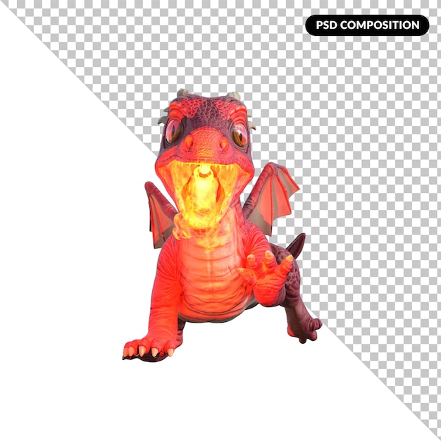 PSD dragon with a flame in its mouth