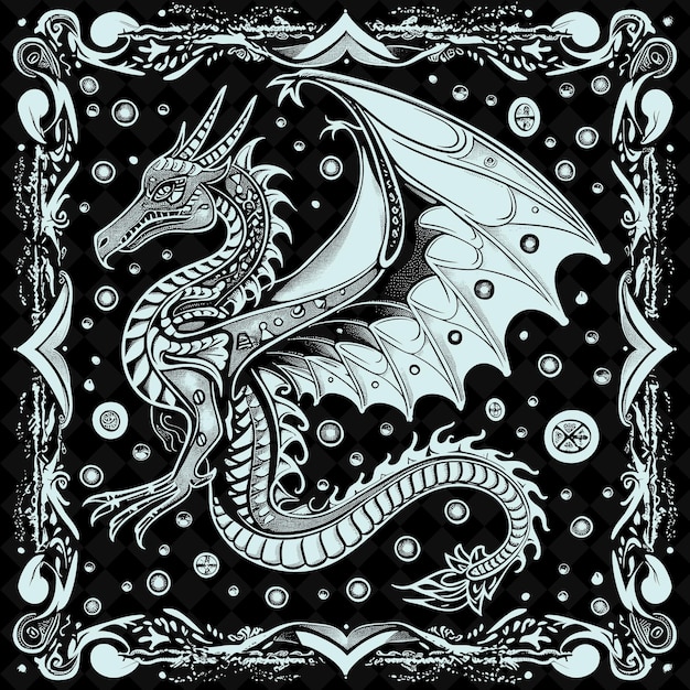 A dragon with a white dragon on the top of it