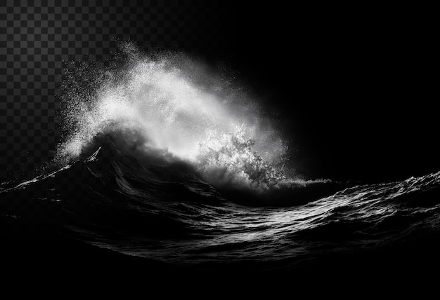 Dramatische monochrome afbeelding van een krachtige oceaangolf