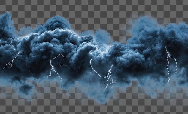 Dramatische stormwolken met bliksem in PNG