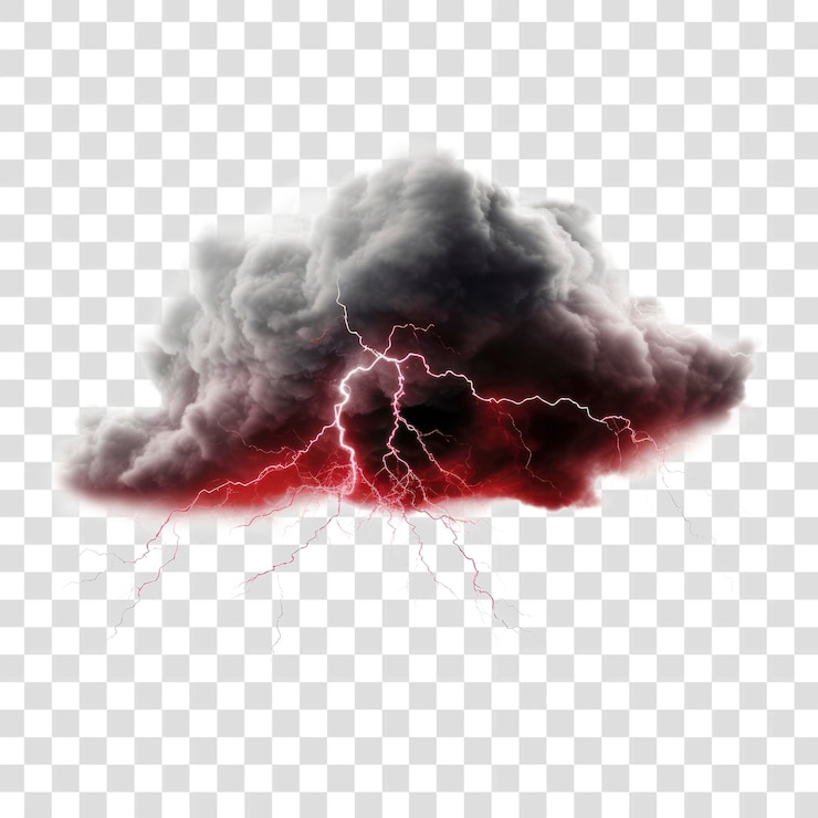 PSD dramatyczna burzowa chmura błyskawica png