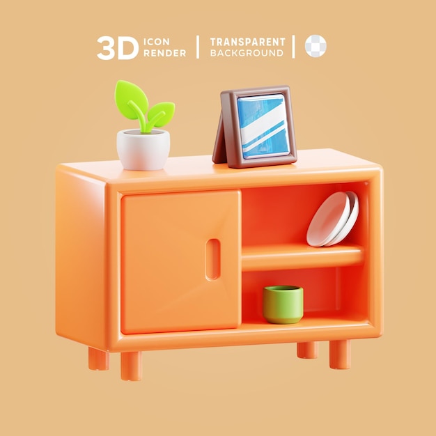 PSD drawer 3d illustratie weergave