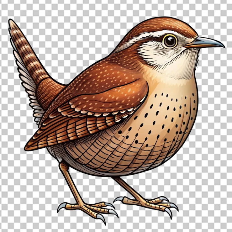 PSD a drawing of a bird that is called a brown bird