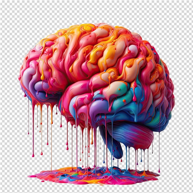 PSD a drawing of a brain with the colors of the word brain