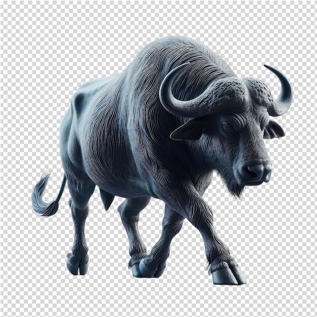 A drawing of a buffalo with a bull on it