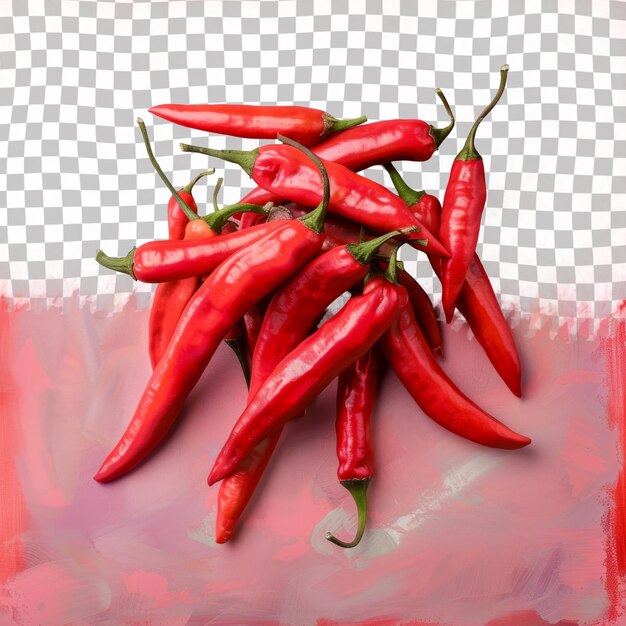 PSD a drawing of a bunch of red hot peppers with a white background