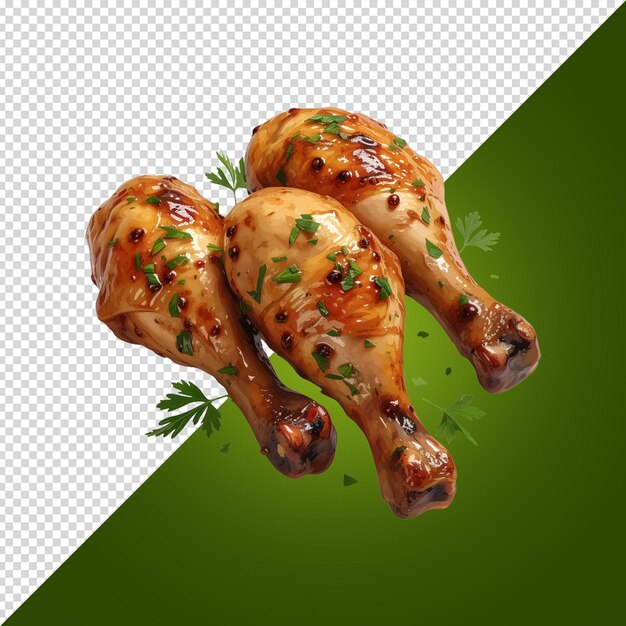 PSD a drawing of a chicken with herbs on it