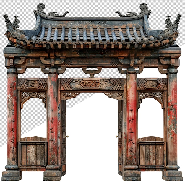 PSD a drawing of a chinese style building with a chinese roof