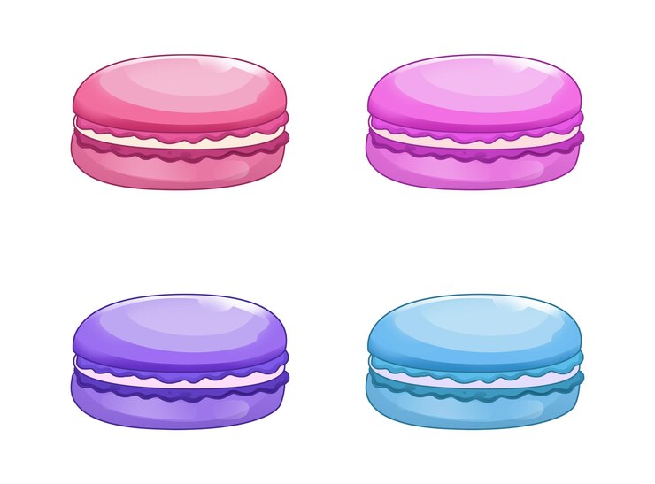 PSD a drawing of colorful macarons with a pink and purple color