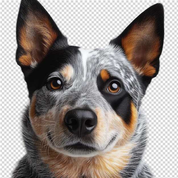 Un disegno di un cane con una faccia nera e marrone