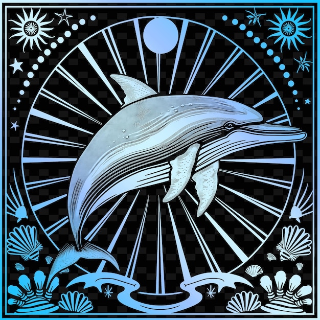a drawing of a dolphin and the word dolphin in the middle of the picture