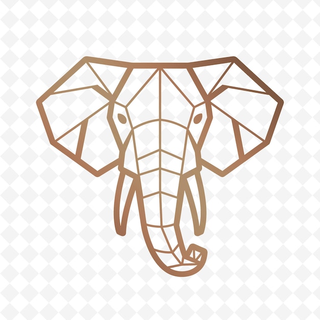 PSD un disegno di un elefante su uno sfondo bianco