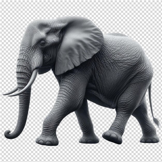 PSD a drawing of an elephant with a large tusk