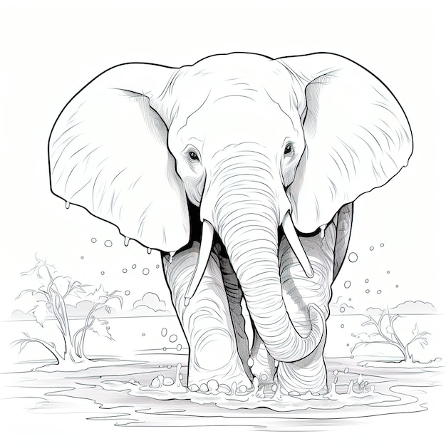 PSD a drawing of an elephant with the words 