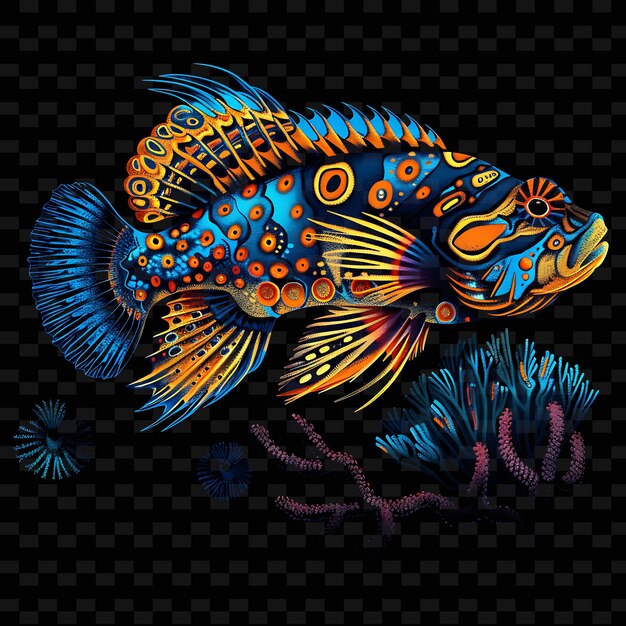 PSD a drawing of a fish with the word fish on it