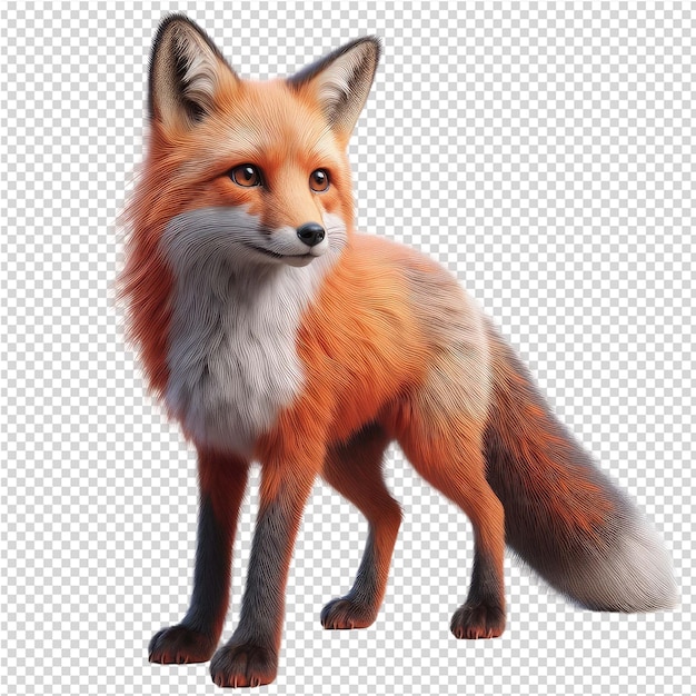 PSD a drawing of a fox with a white patch on its face