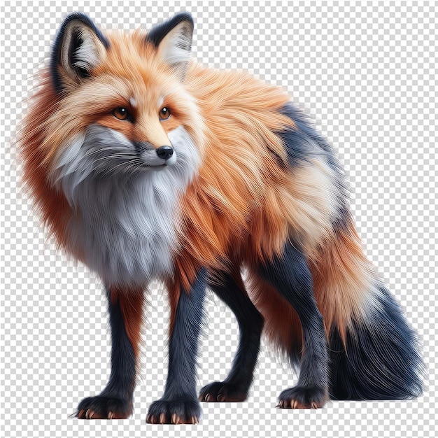 PSD a drawing of a fox with a white stripe on its face