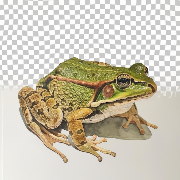 PSD a drawing of a frog with a brown spot on its face