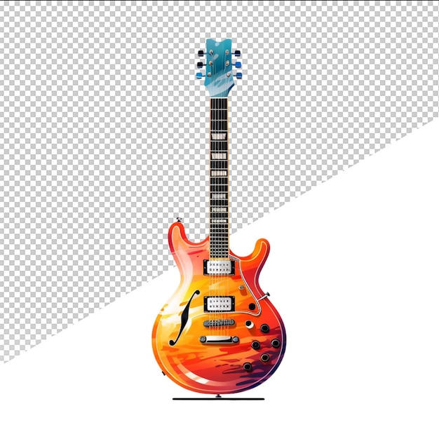 PSD un disegno di una chitarra con una chitarre blu su di essa