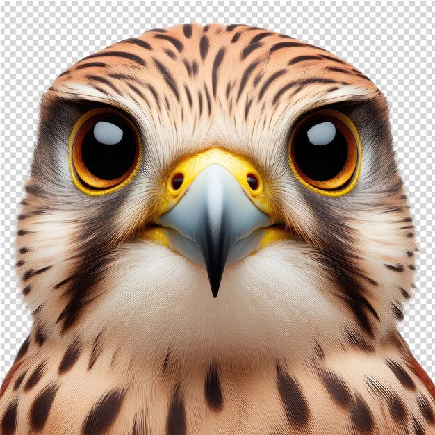 PSD a drawing of a hawk with a yellow beak and a black beak