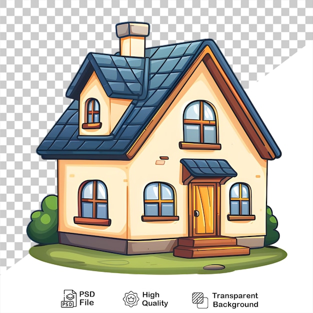 A drawing of a house cartoon style isolated on transparent background