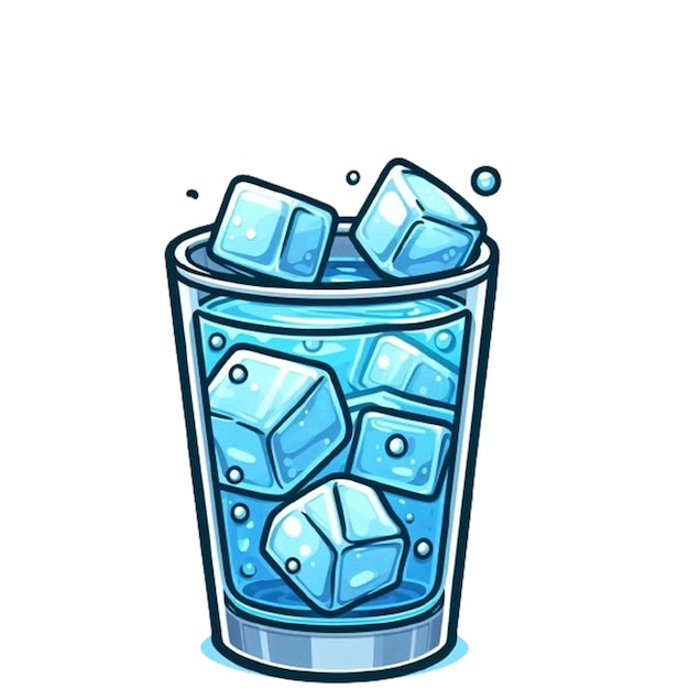 PSD a drawing of ice cubes in a glass of ice cubes