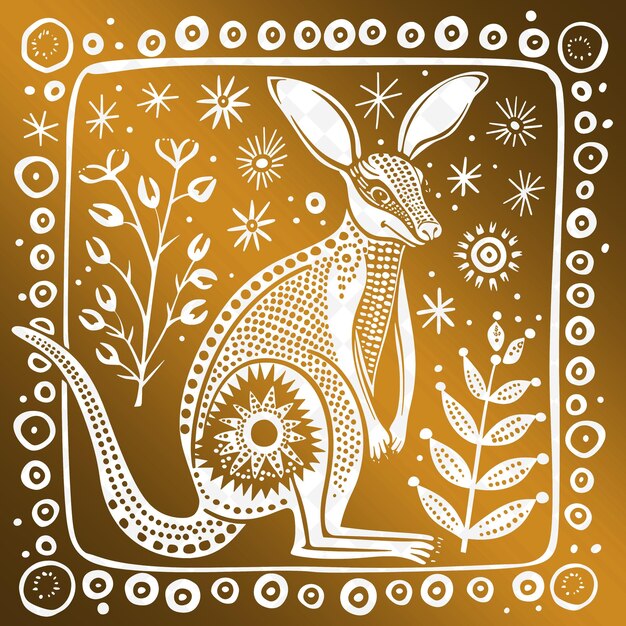 PSD a drawing of a kangaroo with a star on it