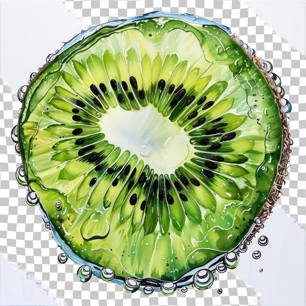 PSD a drawing of a kiwi fruit with the words  melon  on it