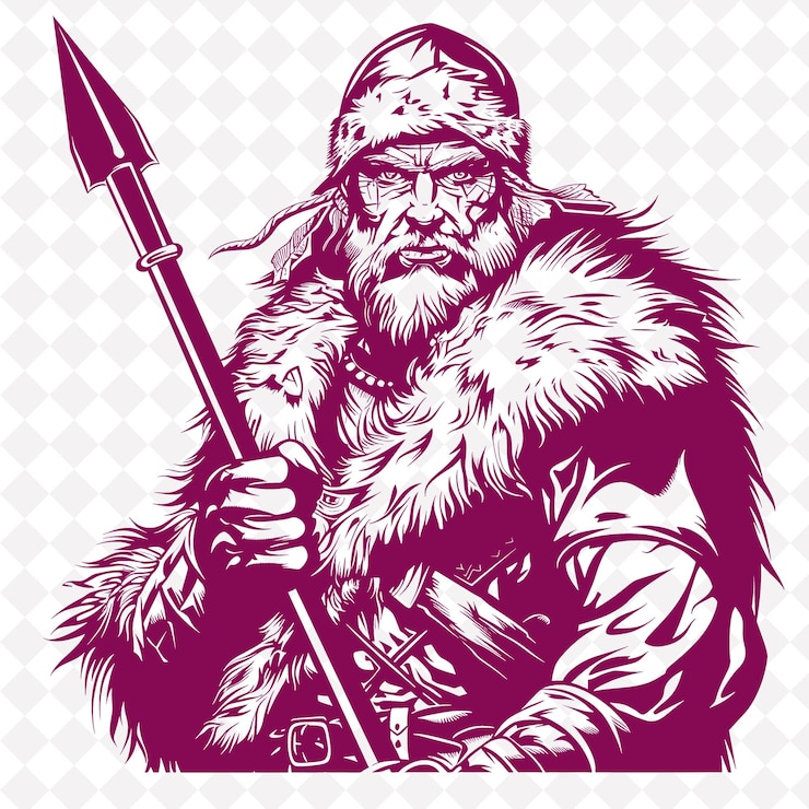 PSD a drawing of a knight with a sword and a shield