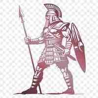 PSD a drawing of a knight with a sword and shield