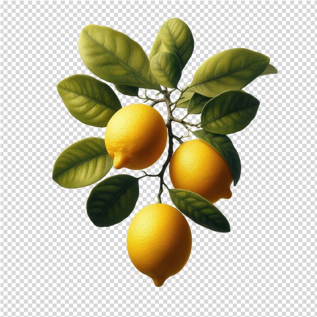 PSD un disegno di un albero di limoni con i limoni su di esso