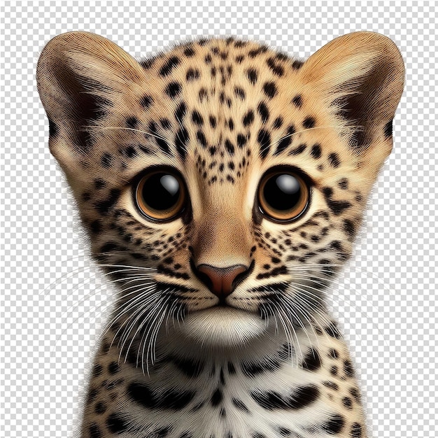 PSD un disegno di una testa di leopardo e la sua faccia