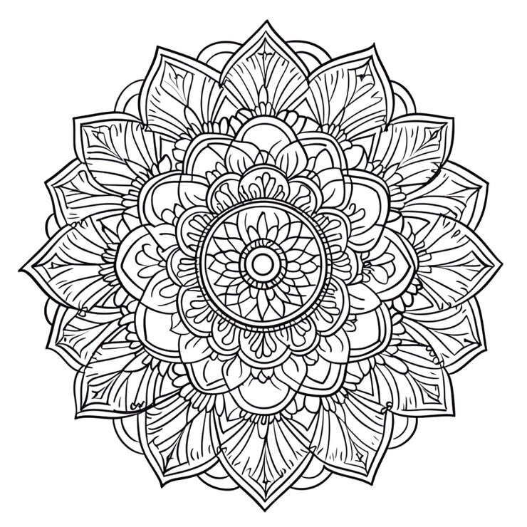 PSD a drawing of a mandala with a design that says  mandalas