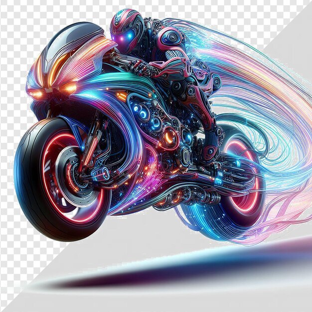 PSD a drawing of a motorcycle with a picture of a person on it