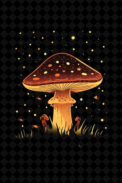 A drawing of a mushroom with the words  mushroom  on it