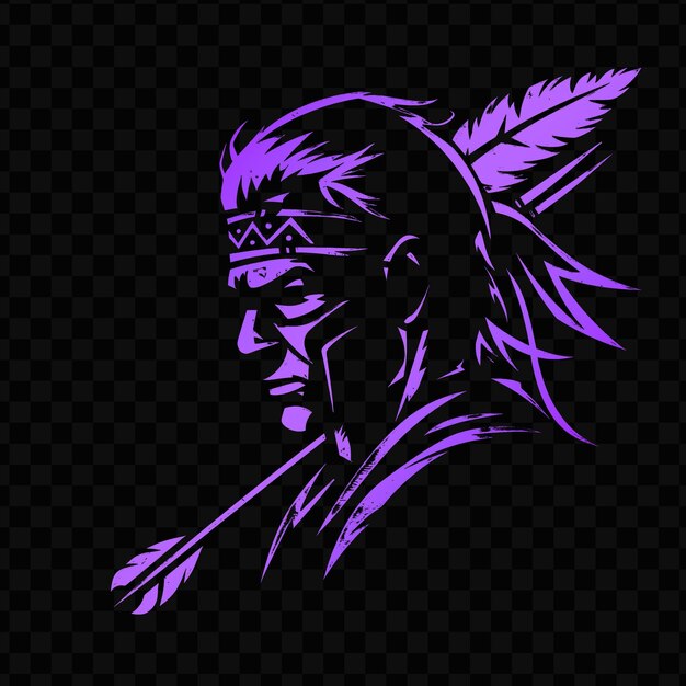 PSD a drawing of a native american warrior from the tribe