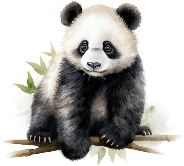 A drawing of a panda bear