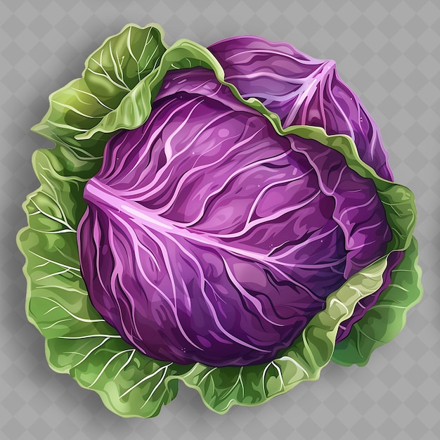 PSD a drawing of a purple cabbage with a purple top