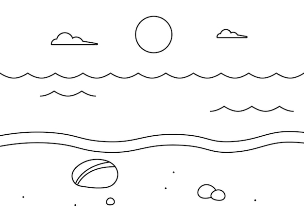 空にあるカモメと太陽の絵