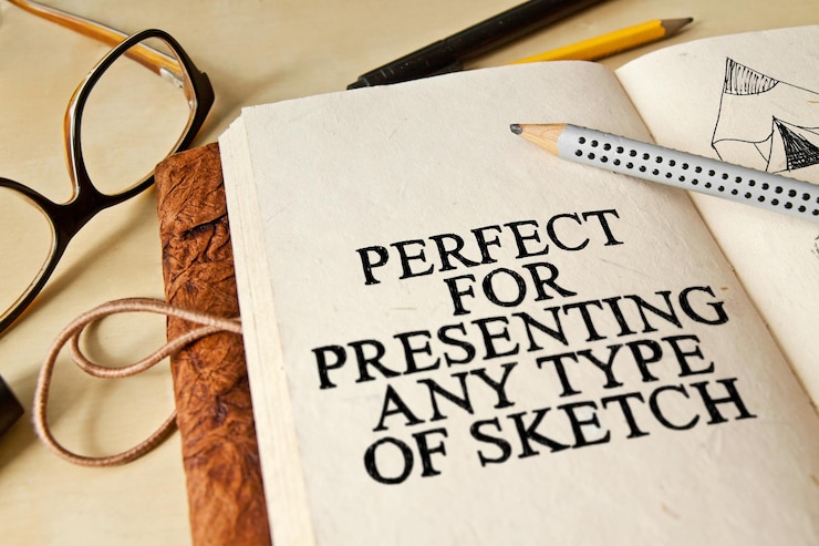 PSD drawing sketch pad mock-ups