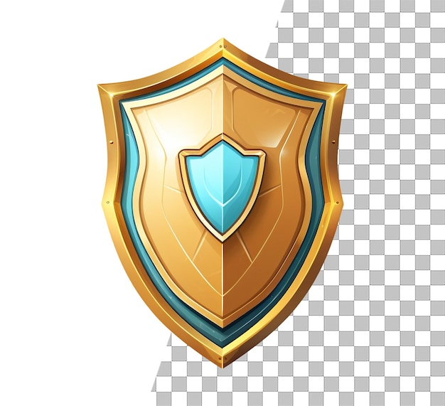 PSD drawing style shield object with transparent background