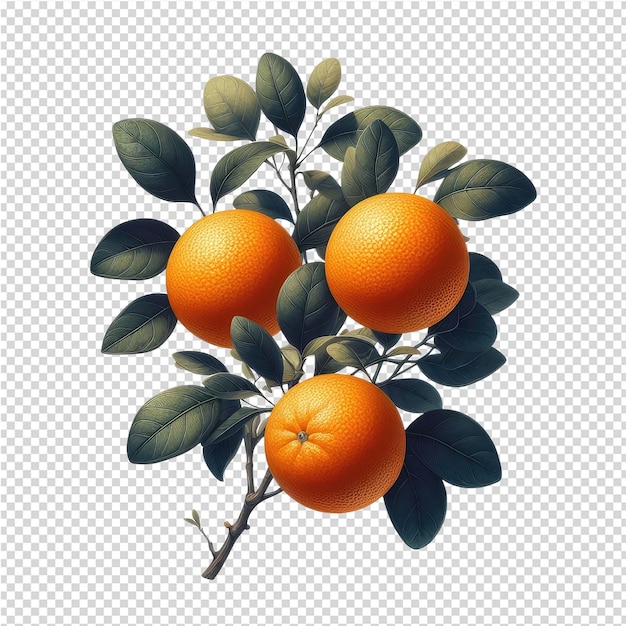 A drawing of a tree with oranges on it