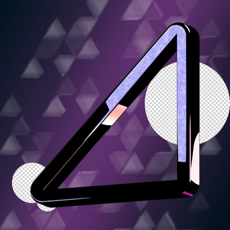 PSD a drawing of a triangle with a pink pencil in the middle