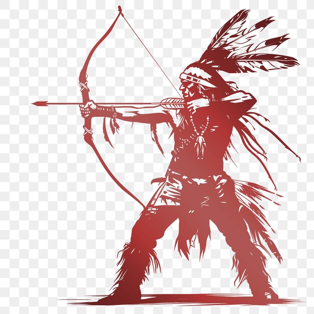 PSD a drawing of a warrior with a bow and arrow