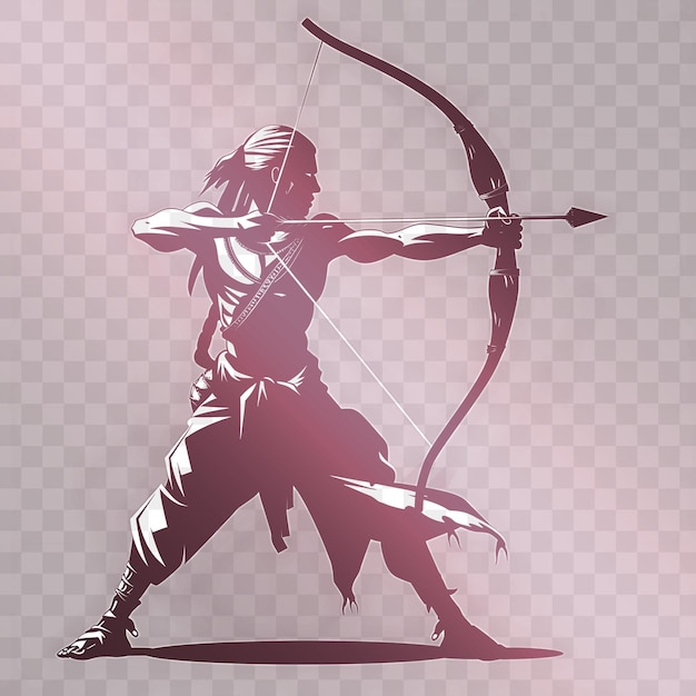 PSD a drawing of a warrior with a bow and arrow