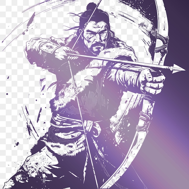 PSD a drawing of a warrior with a sword and shield