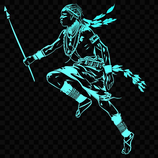 PSD a drawing of a warrior with a sword and a sword